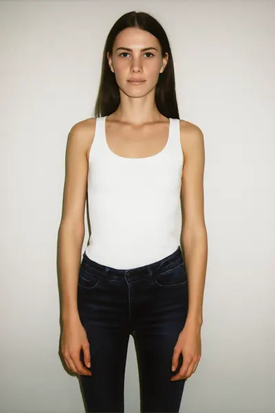 Piano Americano con stile Polaroid di un Modell a Milano