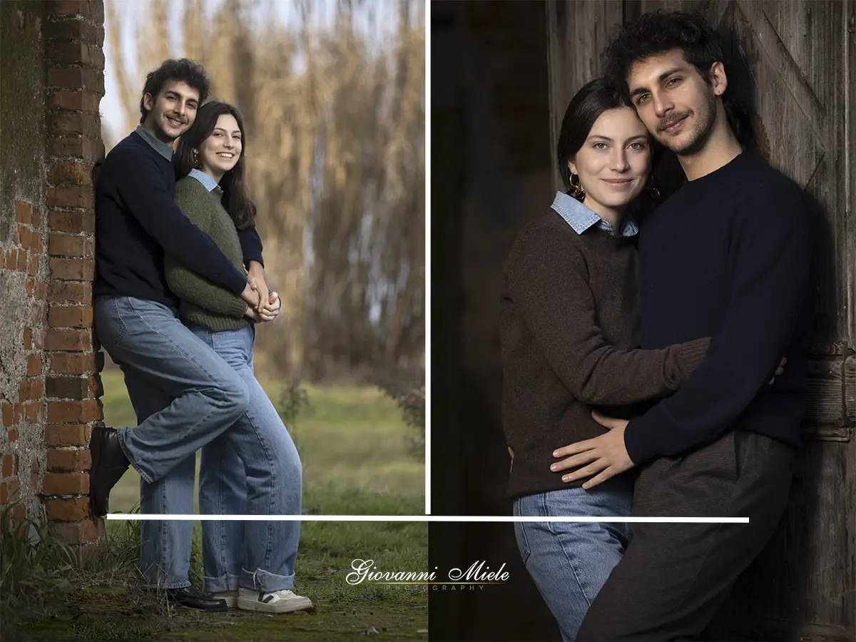 Servizio fotografico fidanzati Milano con cambio abito