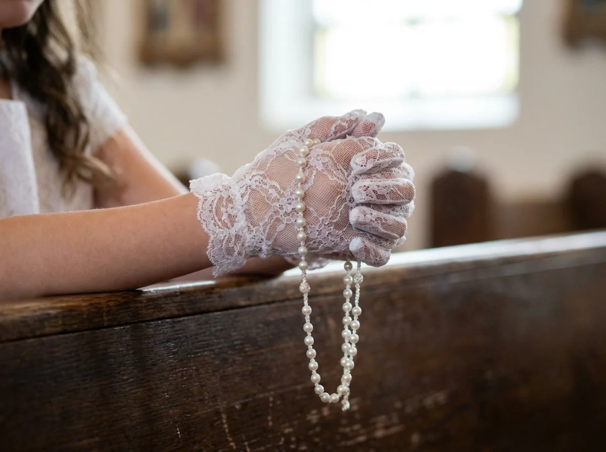 Dettaglio mani Prima Comunione - reportage discreto Milano